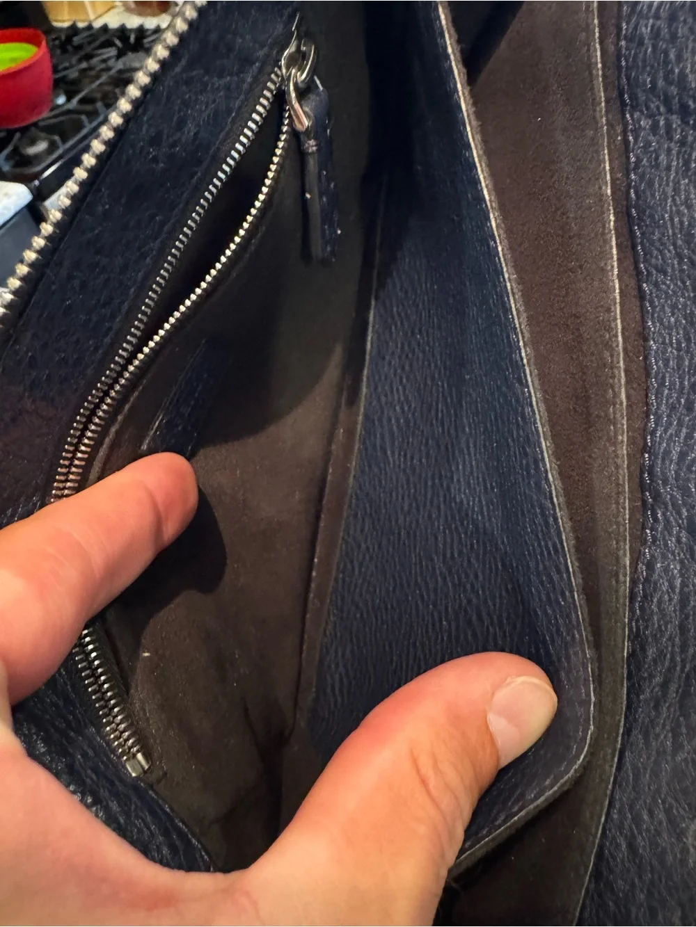 Fendi Navy Monster Clutch Leather